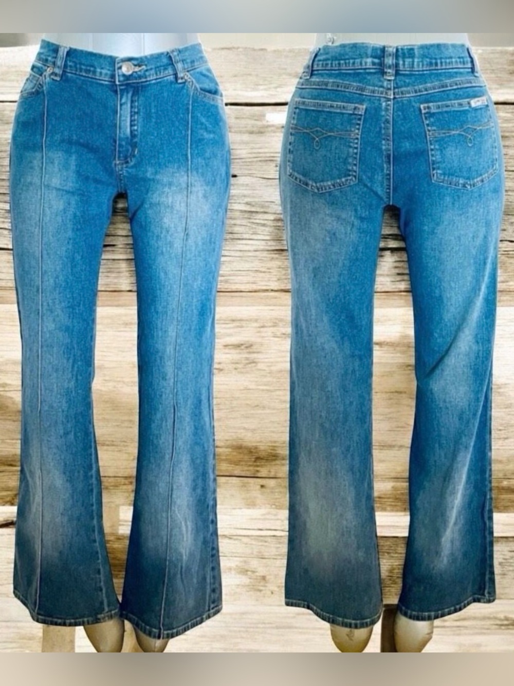 ROXY GIRL JEAN Sz 16 Juniors Flare, Stretchy, 5 Pockets Medium Wash Blue Jeans